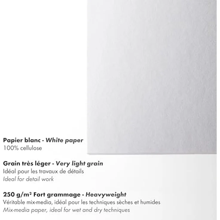 CLAIRFONTAINE Zeichenblock Multitechnik PaintOn, DIN A4, 40 Blatt, 250 g/m² für Trocken- und Nasstechniken – Bild 3