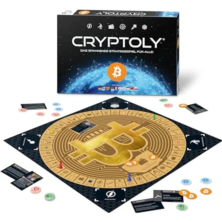 Gomazing CRYPTOLY - Das Bitcoin Strategiespiel für die ganze Familie, Deutsche Sprachversion, 2-6 Spieler ab 8 Jahren, spannendes Gesellschaftsspiel für Kinder & Erwachsene, Spieleabend, Spiel für 2 Spieler – Bild 1