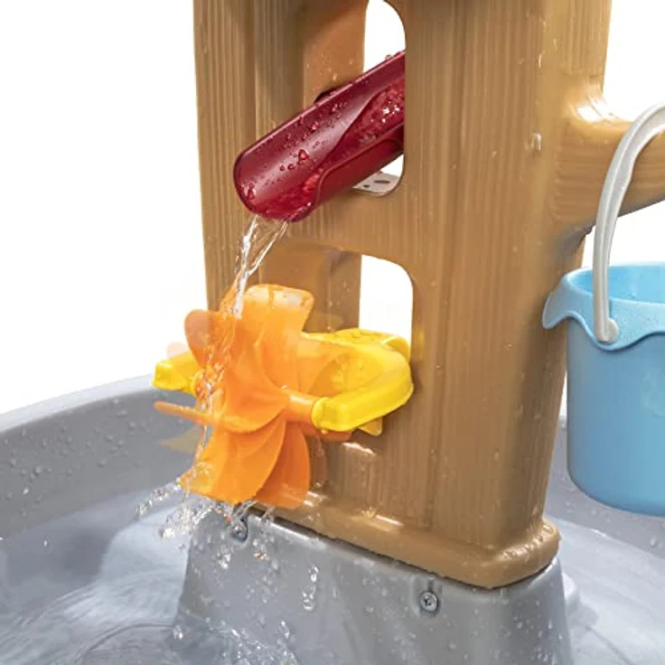 Step2 Rain Showers Splash Tub Wasserspieltisch | Großer Wassertisch mit 13-teiligem Zubehörset | Garten Wasser Spieltisch für Kinder in Grau & Braun. – Bild 4