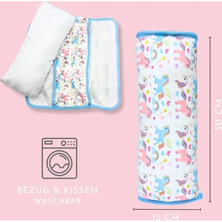 HECKBO Gurtkissen und Gurtschoner Einhorn, komfortable Autokindersitz-Zubehör mit buntem Design und einfacher Reinigung – Bild 3