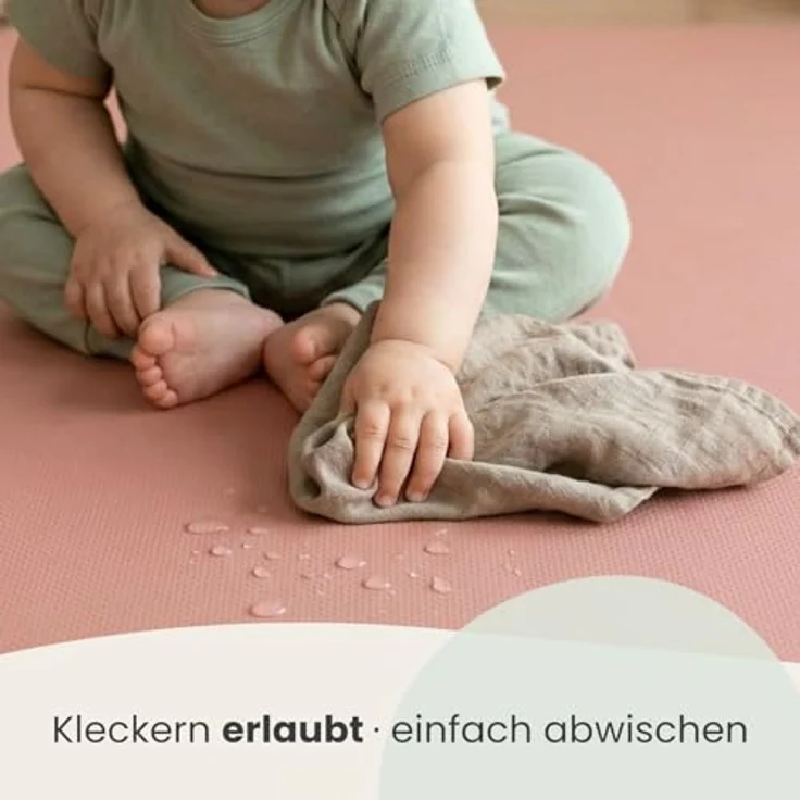 LittleTom Puzzlematte für Kinder, 18-tlg. Krabbelmatte 30x30 cm, TÜV-geprüft, mit Antiallergischer Oberfläche, wasserfest und beidseitig verwendbar in modernen Pastelltönen – Bild 5