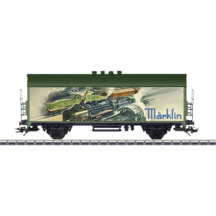 Märklin 45905 H0 Märklin-Katalogwagen 1935, detailreiches Gemälde eines Personenbahnhofs mit klassischer Dampflokomotive, mehrfarbig – Bild 1