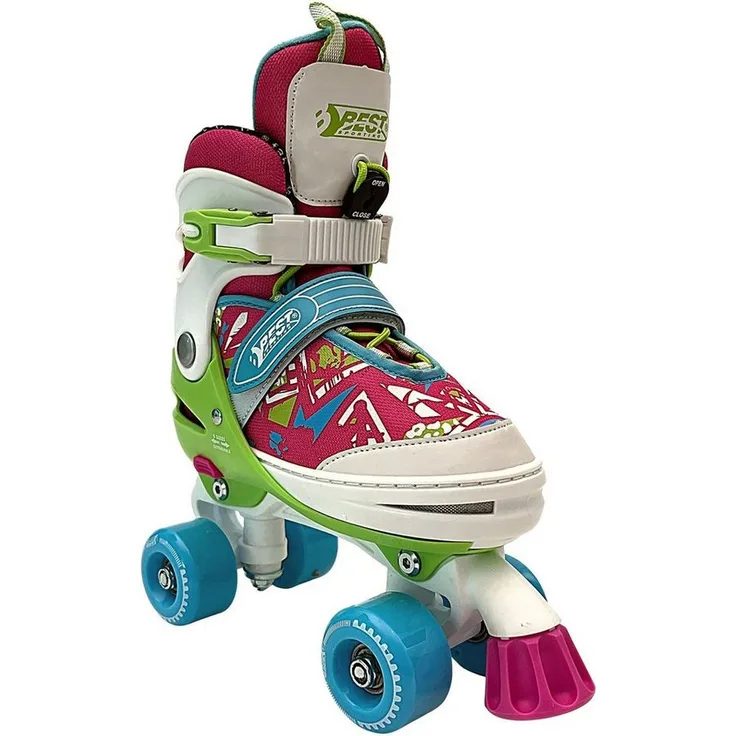 Best Sporting Rollschuhe Rollerskates Kinder Kids Abec 7 Größe verstellbar pink, ABEC 7 Carbon-Kugellager, 82 A PU-Rollen, Memory-Foam Polsterung