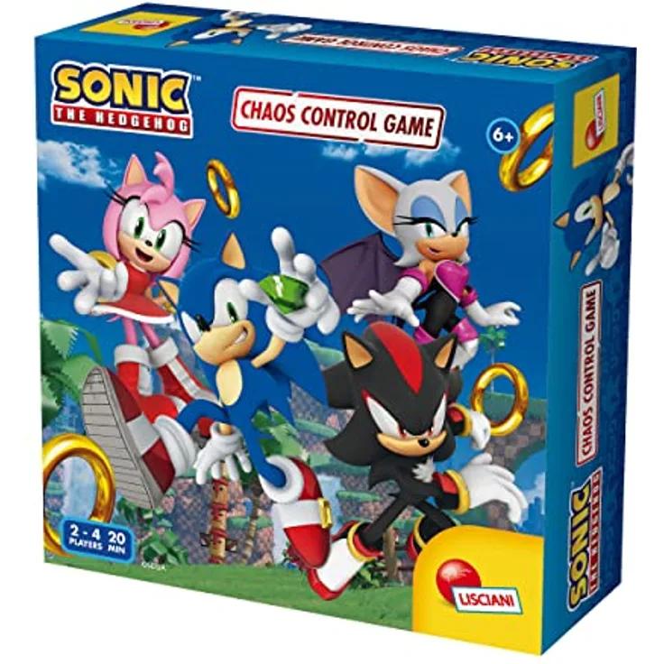 Lisciani SONIC CHAOS CONTROL Interaktives Brettspiel für 2–4 Spieler, Logik- und Reaktionsspiel ab 6 Jahren, 20 Minuten Spielzeit mit Sonic-Figuren