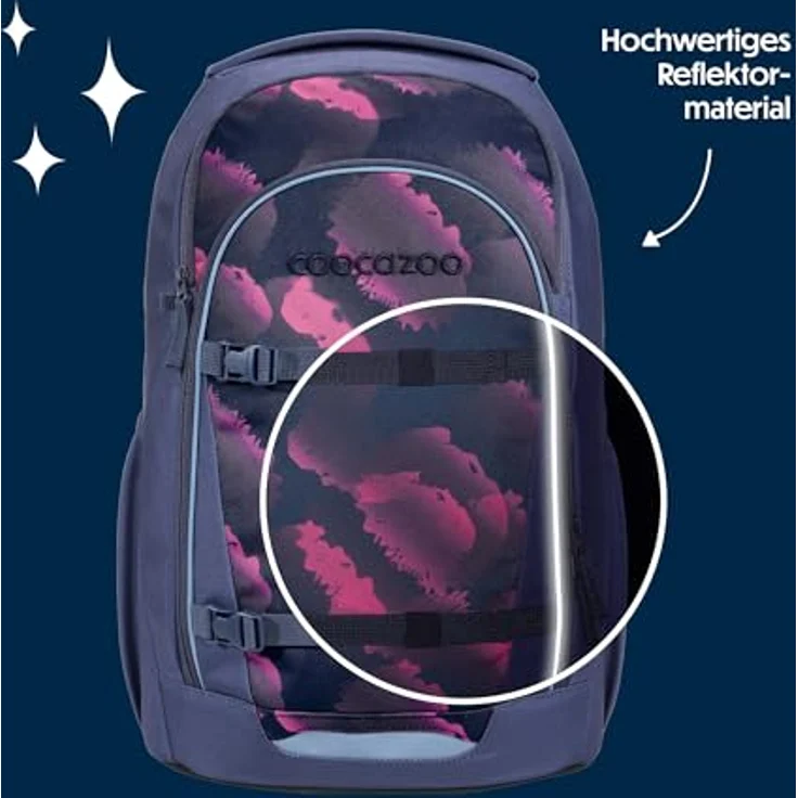 Coocazoo Every „Berry Marble“, ergonomischer Schulrucksack, höhenverstellbar, 30 Liter Volumen, lila-rosa, mit Brust- und Hüftgurt, ab 3. Klasse – Bild 5