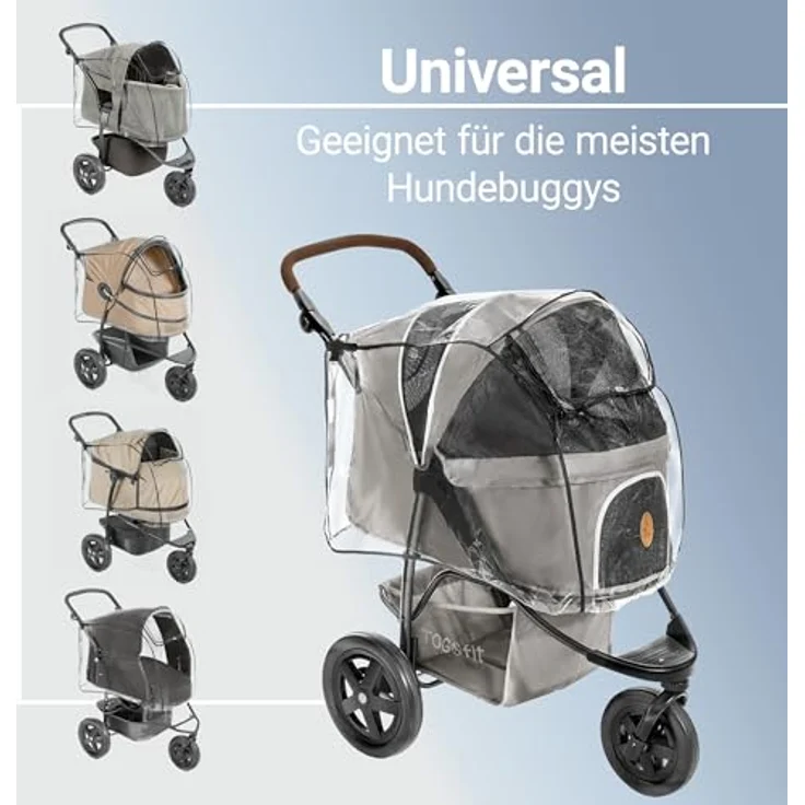 Zamboo Kinderwagen-Regenschutzhülle TOGfit, Universal Regenschutz für Hundebuggy Regenverdeck Hundewagen, wetterfest und atmungsaktiv, transparent - Preisvergleich – Bild 6