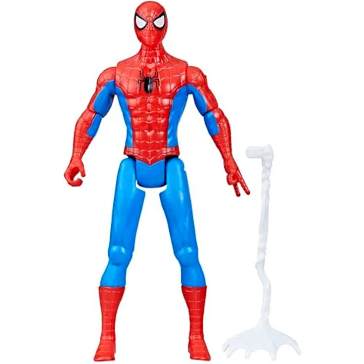 Marvel Spider-Man, klassischer Actionfigur in rot/blau, 10 cm mit Zubehör und mehreren Gelenkpunkten – Bild 1