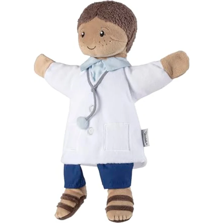 Sterntaler Handpuppe Arzt, weiches Spielzeug für Kasperle Theater, Geschichten erzählen, erstes Rollenspiel, für Mädchen und Jungen – Bild 4