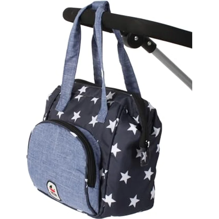 Bayer Chic 2000 - Puppen-Wickeltasche, Puppenzubehör mit viel Stauraum, Sternchen, Navy – Bild 2