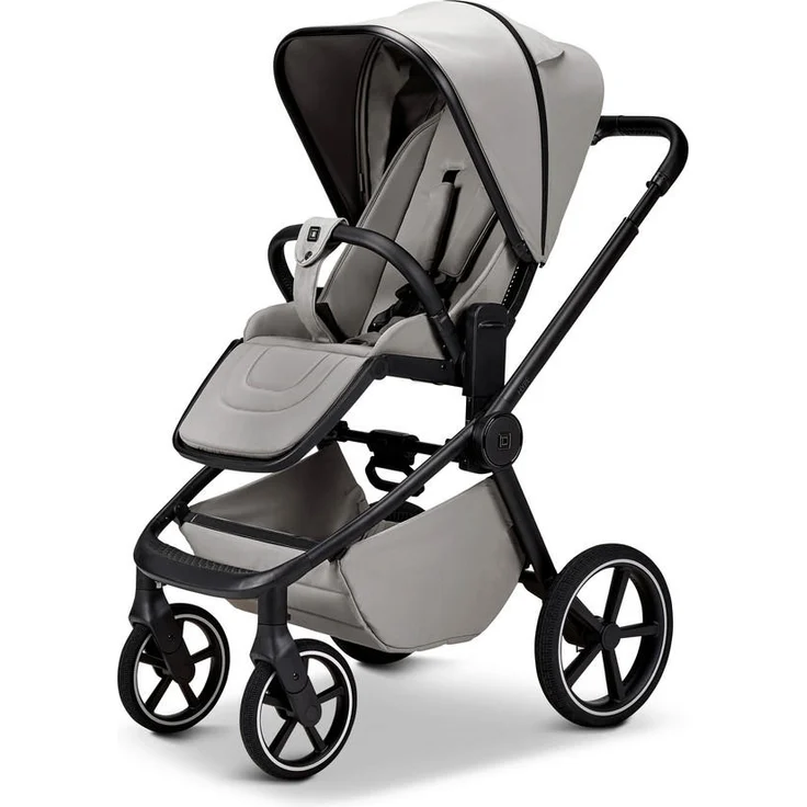 Moon Moon Buggy Hype, Blaugrau, Textil, mit Feststellbremse, abklappbarer Fußstütze und 5-Punkte-Gurt, geschikt für Babyschale, Einhand-Faltmechanismus, 57x114x96 cm