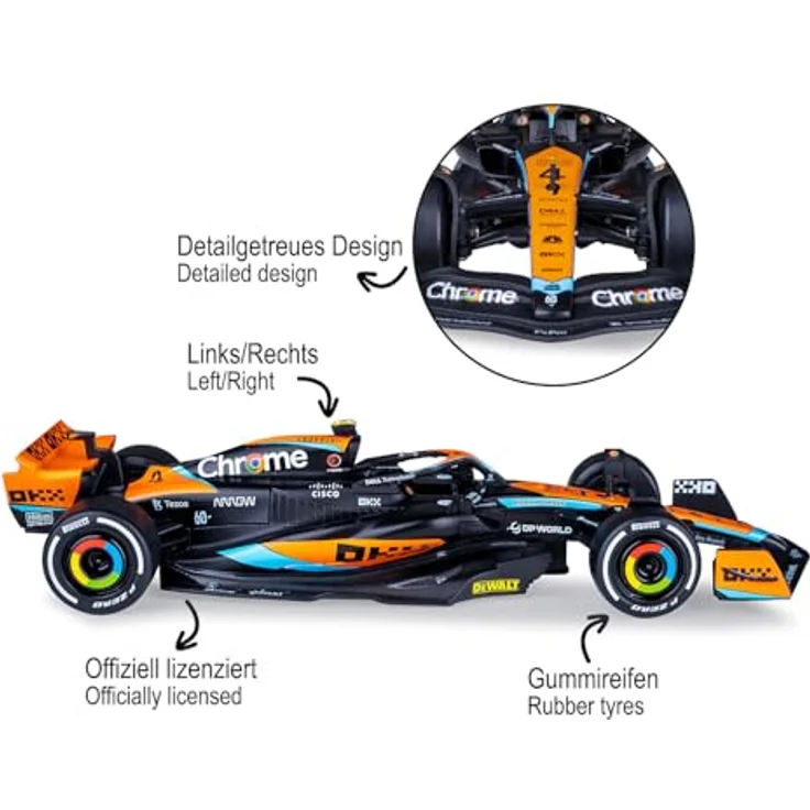 Schwarz Kitchen McLaren MCL60 2023 Diecast Modellfahrzeug 1:24, schwarz – Bild 4