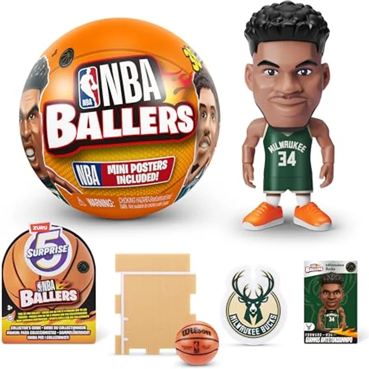 Zuru 5 Surprise NBA Ballers Serie 2, Sammelfiguren mit 36 Spielern und 9 seltenen Figuren, Mehrfarbig – Bild 1