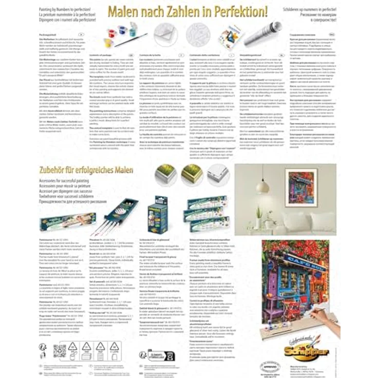 Schipper Malen nach Zahlen Meisterklasse Premium - Buntes Café, Made in Germany, Maltafel 40 x 50 cm, Acrylfarben, Malpinsel und Anleitung – Bild 2