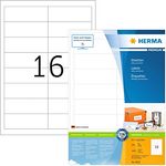 HERMA 4619 Adressetiketten, 25600 Stück, selbstklebend, bedruckbar, matt, weiß, 97 x 33,8 mm, 16 pro A4 Bogen, TÜV-zertifiziert, umweltfreundlich