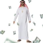 dressforfun Faschingskostüme Männer, Scheich Kostüm, Prinz von Ägypten, Weiß - S