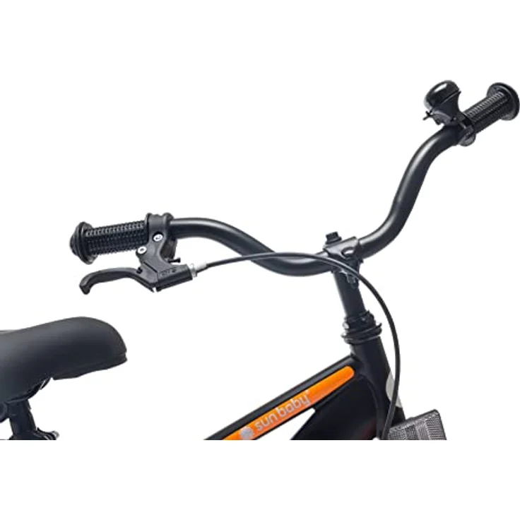 sun baby Jungenfahrrad 16 Zoll Tracker Bike mit Stützrädern und Schubstange (Neon Orange) – Bild 3