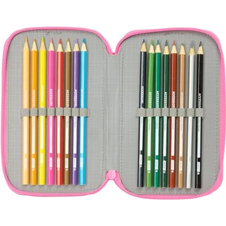 Safta GABBY'S Dollhouse Confetti Schulmäppchen, 37 Utensilien, ideal für Kinder von 5 bis 14 Jahren, strapazierfähiges Material, 12,5 x 5,5 x 19,5 cm, 1,3 l Fassungsvermögen – Bild 5