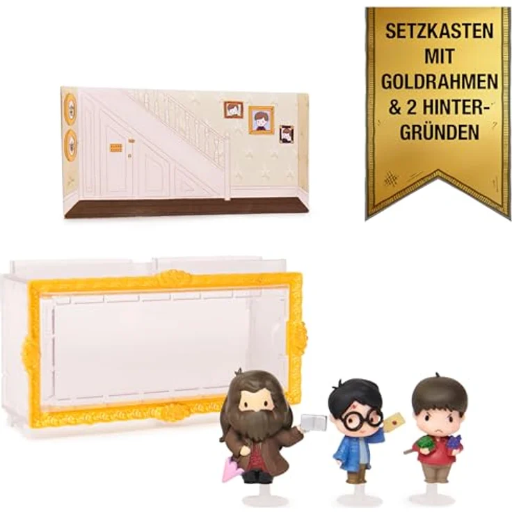 Wizarding World Micro Magical Moments Figurenset, 3 Harry Potter Figuren (Harry, Hagrid, Dudley) mit Setzkasten, ca. 3,8 cm groß, Spielzeug für Kinder ab 6 Jahren – Bild 3
