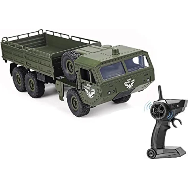 efaso RC-Truck Q75 ferngesteuerter Geländewagen - RC LKW 1:16 mit Allradantrieb und LED-Beleuchtung, grün – Bild 1