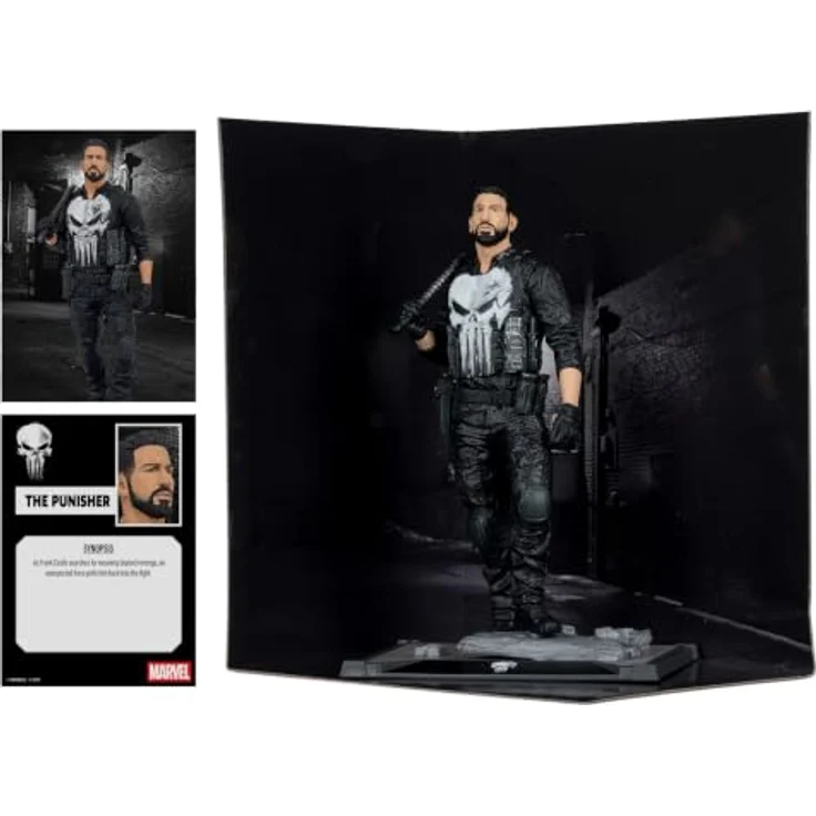 McFarlane Toys Marvel Studios Statue 1/10 The Punisher, detailgetreue Figur mit Umgebungsbasis und Sammelkarte, 16 cm – Bild 5