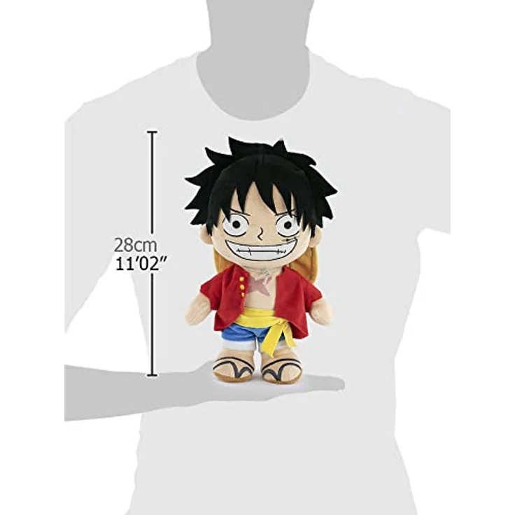 BARRADO One Piece - 28 Zentimeter - Super Soft Qualität (Luffy) - Kuscheltier – Bild 4