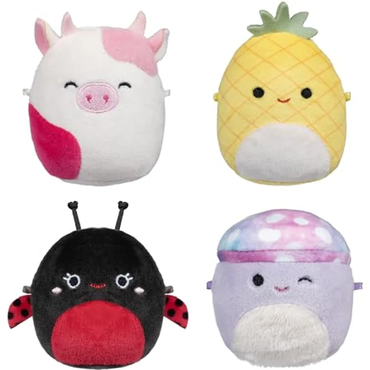 Squishmallows Micromallows 6,5 cm 4er Set, mehrfarbig, kuschelweiches Plüschspielzeug zum Sammeln und Tauschen – Bild 1