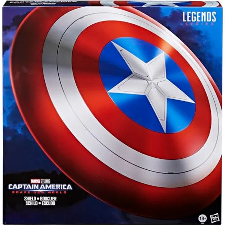 Hasbro Marvel Legends Series Captain America Schild, Rollenspielarktikel für Erwachsene, Premium-Rollenspielschild mit verstellbaren Riemen, 60 cm Durchmesser, rot-weiß-blau – Bild 3