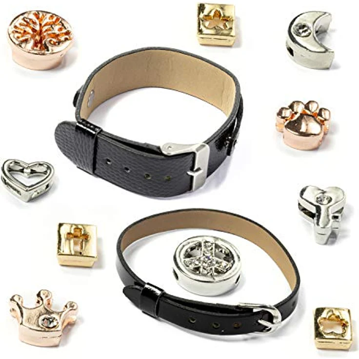 VALIOSA Merry Christmas Mode-Schmuck Adventskalender, schwarz, 24-teilig (1 Set) - mit 1 Kette, 3 Armbänder, 20 Charms, das besondere Geschenk für Mädchen, Frauen & Beste Freundin – Bild 5