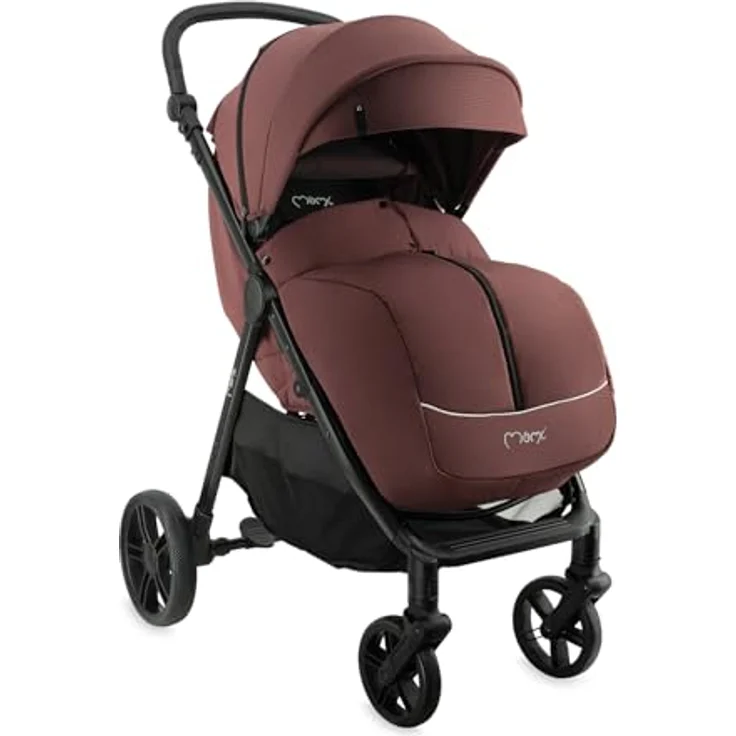 MoMi CLARA Kinder-Buggy in Burgund, verstellbar für Kinder bis 22 kg, mit umfangreichem Zubehörset – Bild 8