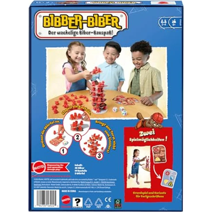Mattel Games Biber-Bauspaß, Brettspiel für Spieleabende mit Familie und Freunden, Reisen und Camping, HPW60 - Preisvergleich – Bild 4