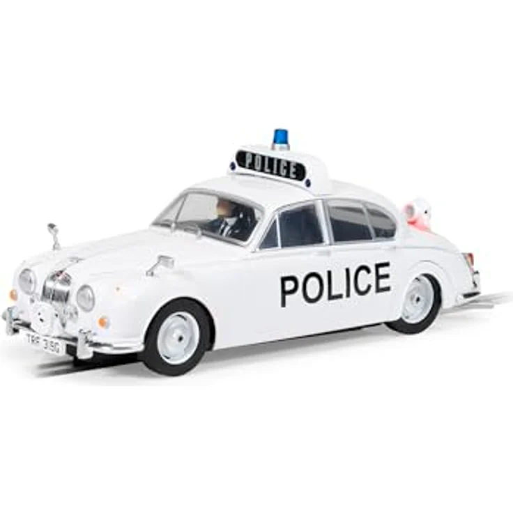 Scalextric Jaguar MK2 Police Edition, Modellrennwagen mit Blinklicht und Schildern – Bild 4