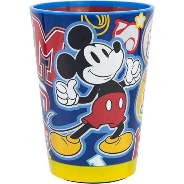 Stor Kippsicherer Kunststoffbecher von Mickey, 370 ml mit Smartgrip Kippschutz, dekoriert mit Originaldesigns, BPA-frei – Bild 2