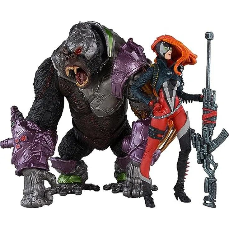 McFarlane She-Spawn Actionfigur, 18 cm, beweglich, inkl. Zubehör - Fensterbox, Sammelkarte, Ultra Articulation