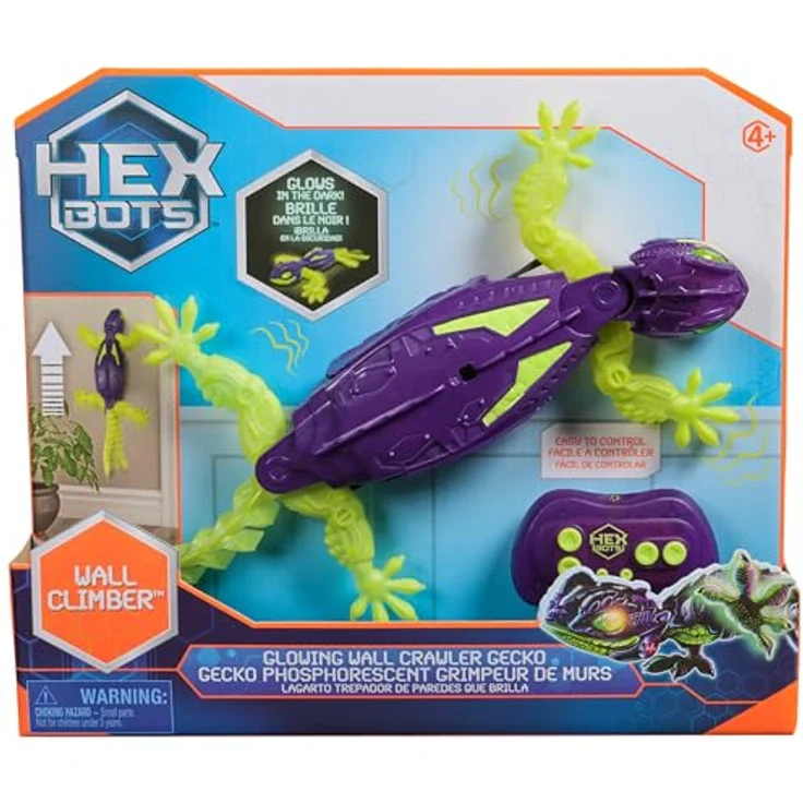 Spin Master HEX Wall Crawler Gecko, Glow-in-the-Dark ferngesteuertes interaktives Spielzeug mit LED-Augen und Wandkletter-Funktion – Bild 9