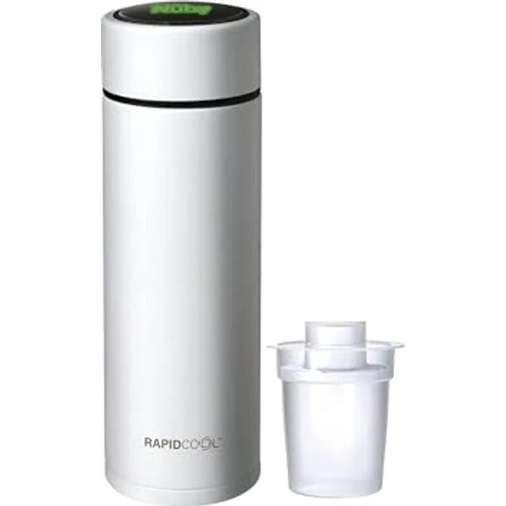 Nuby RapidCool™, Säuglingsnahrung Zubereitet in 2 Minuten, inkl. Milchpulverspender und digitalem Deckel, tragbar, Weiß, 0+ Monate