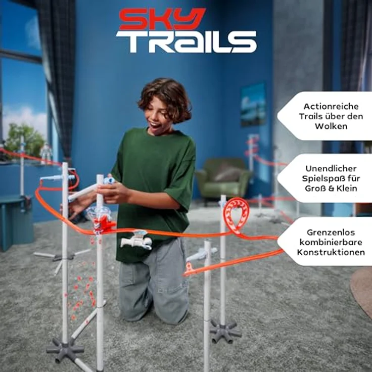 Sky Trails 71969 Starter Kit, flexible Kugelbahn mit actionreichen Parcours, für Kinder ab 7 Jahren – Bild 3