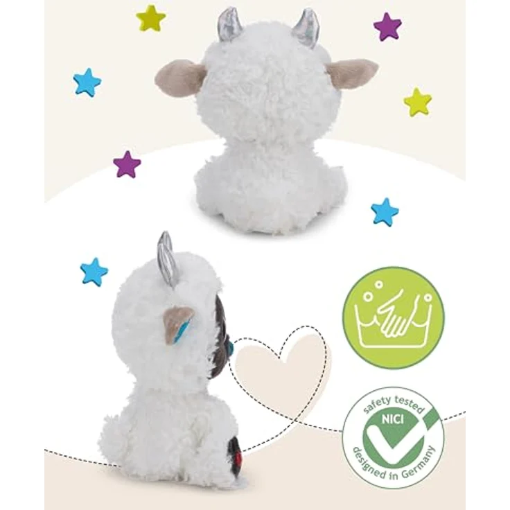 NICI Kuscheltier GLUBSCHIS Yeti Yürgen 15cm, weiß, Plüschstofftier mit blauen Glitzeraugen und silbrig glänzenden Hörnern, ideal zum Kuscheln und Spielen für Kinder & Erwachsene, tolle Geschenkidee – Bild 3