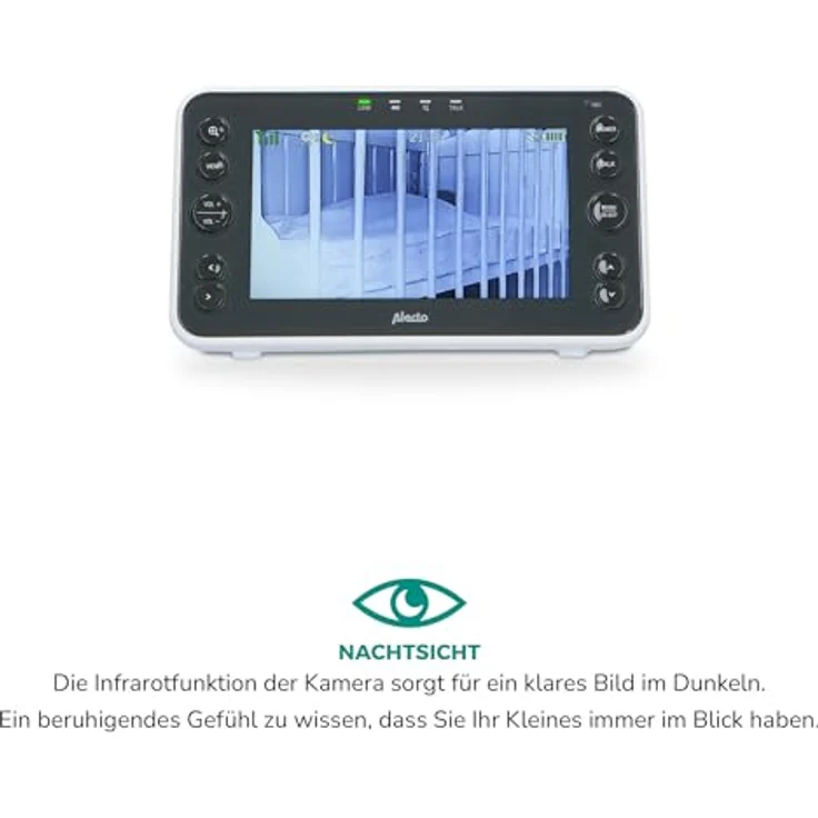 ALECTO DVM200XL - BABYPHONE MIT KAMERA UND 5"-FARBDISPLAY, WEISS/ANTHRAZIT – Bild 4
