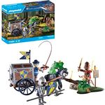 PLAYMOBIL 71484 Überfall auf Transportwagen, Ritterspielwelt Novelmore mit geheimen Bauplänen und Drachengold