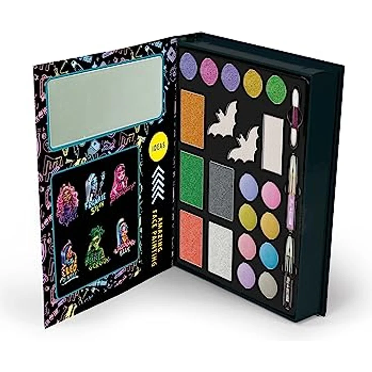 Clementoni Monster High Make-up-Set, Kinder Schminkset mit Gesichtsfarben, Lidschatten, Körperstiften, Applikator & Schwämmen – Bild 5
