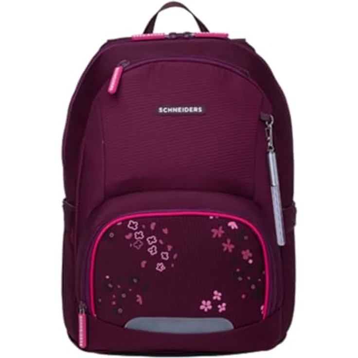 Schneiders Vienna Schulranzen Ergojet Floral Fantasy, ergonomische Schultasche aus 100% recycelten PET-Flaschen, 21 Liter, inklusive LED-Leuchtstab und Sportbeutel – Bild 3