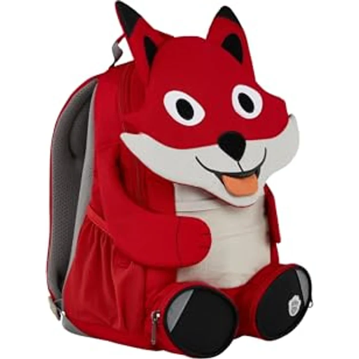 Affenzahn Grosser Freund Kindergartenrucksack 31 cm, rot, mit Trinkflaschenfach und Grünen Knopf – Bild 3