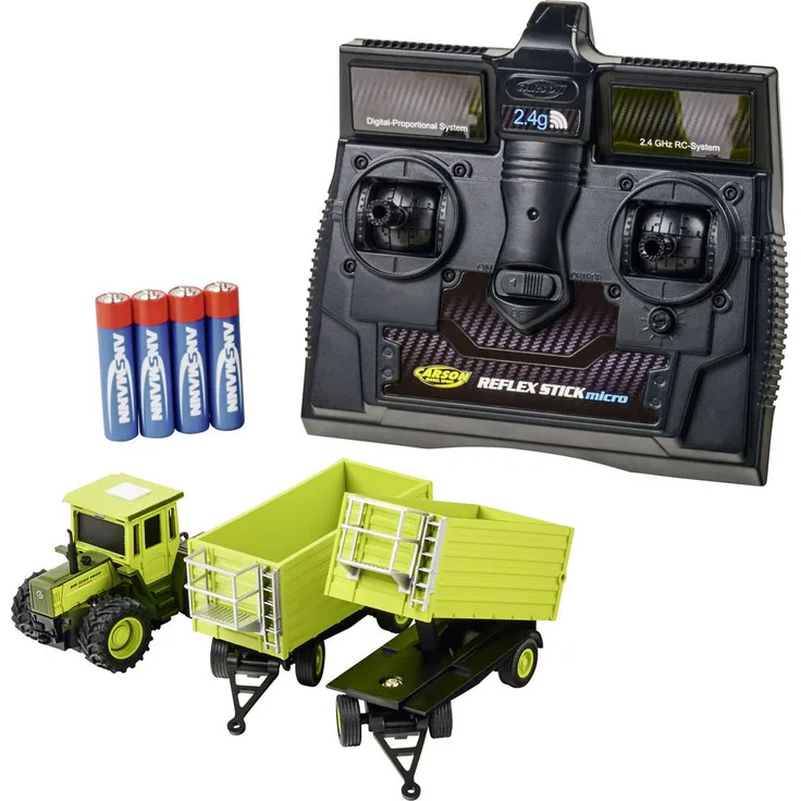 Carson Modellsport M-B Trac 1800, 1:87 RC Landwirtschaftsfahrzeug mit Elektroantrieb, grün, inkl. Akku und Ladegerät