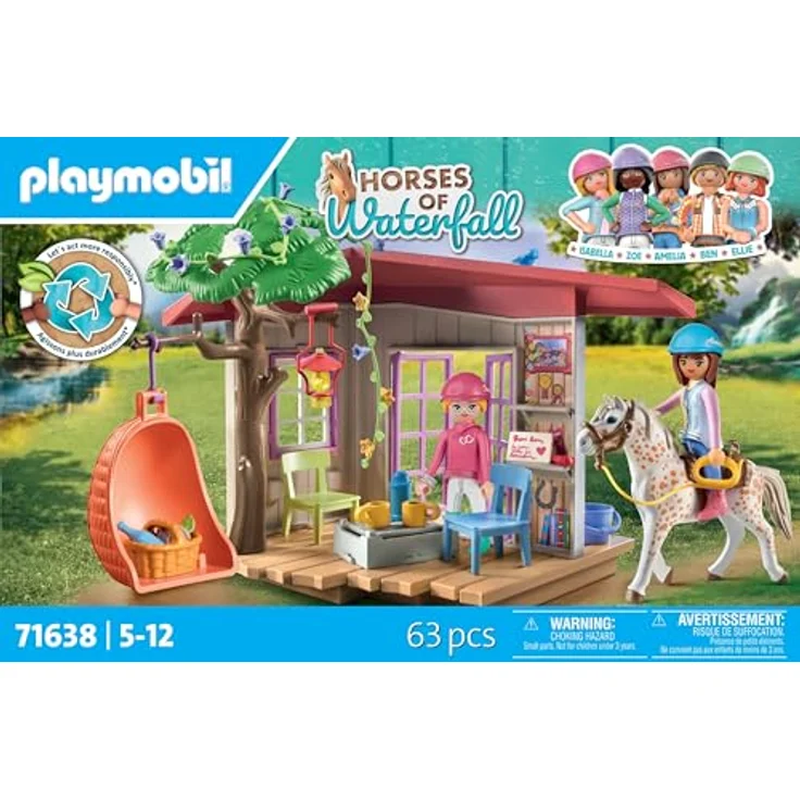 Playmobil 71638, Horses of Waterfall - Horse Fans Clubhouse mit verstecktem Wasserfall und gemütlicher Schaukel – Bild 4