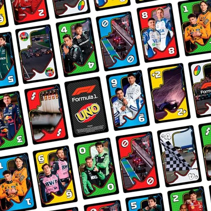 UNO Formula 1, Kartenspiel mit F1-Sonderregel „Überholen“, für Fans ab 7 Jahren – Bild 3