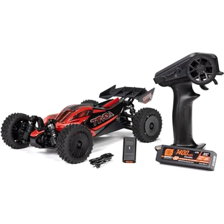 ARRMA Typhon GROM 4X4 223S BLX Brushless Small Scale Buggy RTR with DSC, Battery & Charger – Red