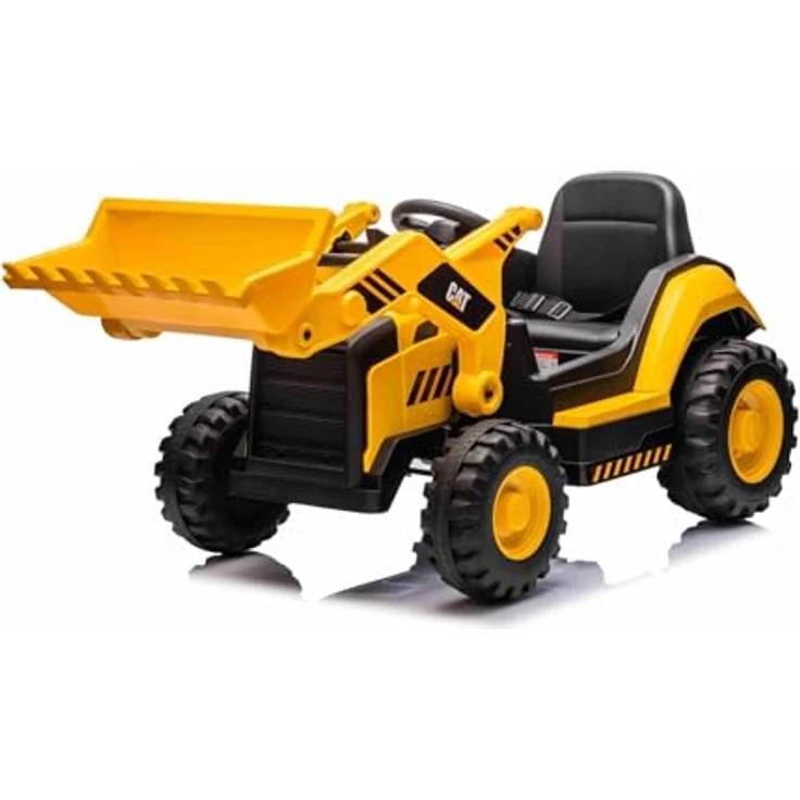 Beneo Lizensierter Caterpillar Elektrobagger, gelb, mit Schwenklöffel, Einzelsitz, USB-Anschluss, 2 x 30W Motoren und Lithiumbatterie – Bild 1