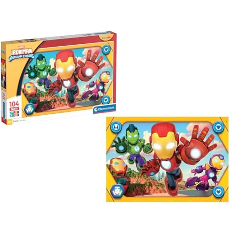 CLEMENTONI PZL 104 Maxi Ironman AHAF, Kinderpuzzle mit 104 Teilen, Made in Italy, 48,5 x 33,5 cm – Bild 1