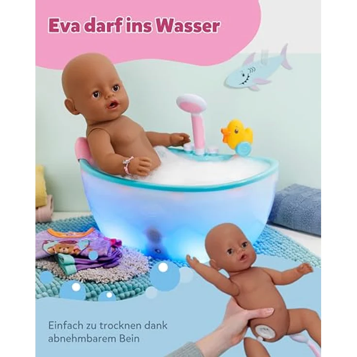 Baby Born Babypuppe Eva, 43 cm (Set, 11-tlg) mit magischem Fütterspiel und interaktiven Funktionen, von Baby Born – Bild 7