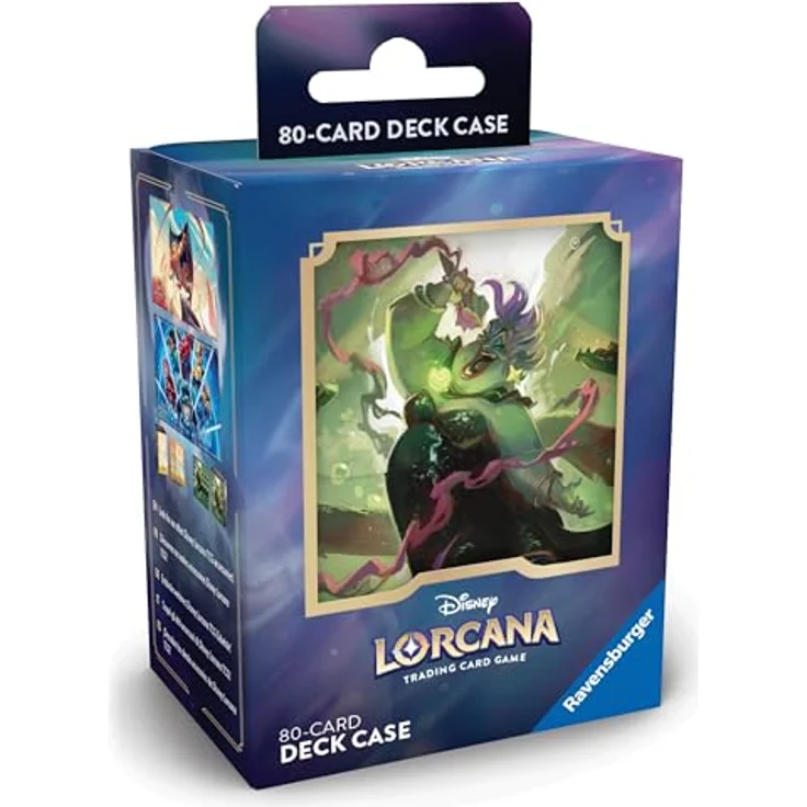 Ravensburger Disney Lorcana Trading Card Game: Archazias Insel - Deck Case Ursula, sichere Kartenaufbewahrung für bis zu 80 Karten, atemberaubendes Cinderella Sensation Artwork, kompakt und praktisch, Sammelkarten-Album, Motiv von Ursula aus Die Tintenlande – Bild 5